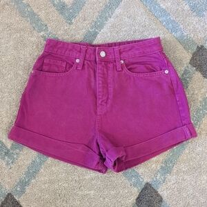 Wild Fable High Rise Magenta Rolled Cuff Mom Shorts, Size 2/26R